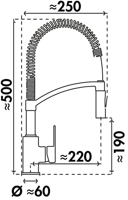 Naber | Wasserwerk Ventari, Spültischarmatur, schwarz matt, Hochdruck