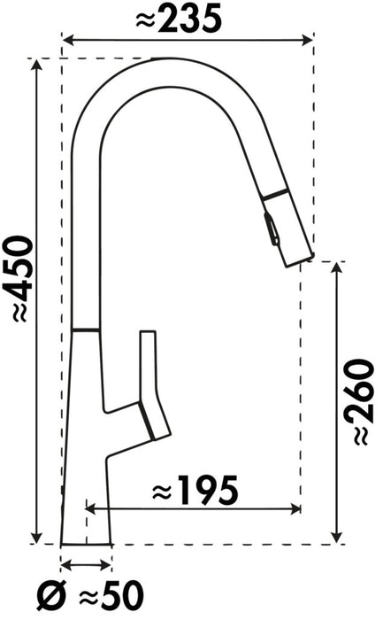 Naber | Wasserwerk Bendea, Spültischarmatur, schwarz matt, Hochdruck