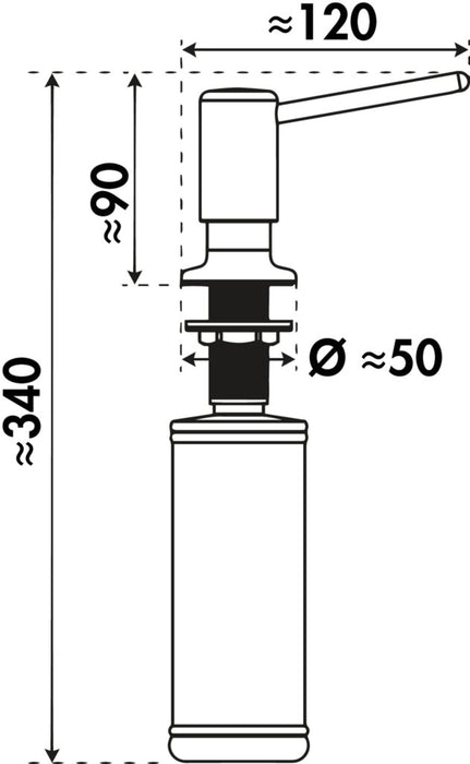 Naber | Wasserwerk Lepura , Spülmittelspender, edelstahlfarbig