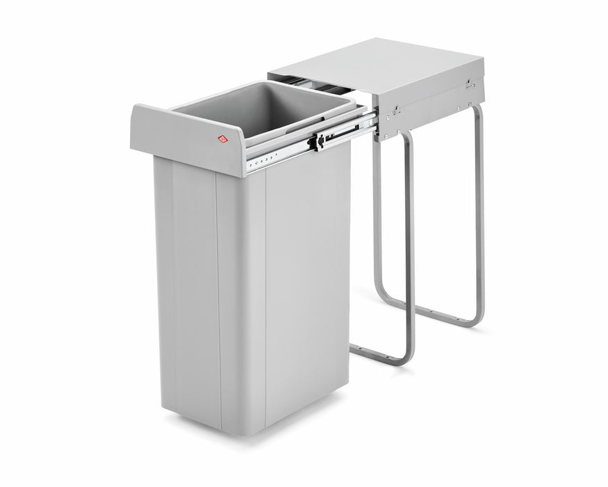 Naber | Bio Single 30 DT Abfallsammler für Drehtüren alu grau 32 Liter 570 mm