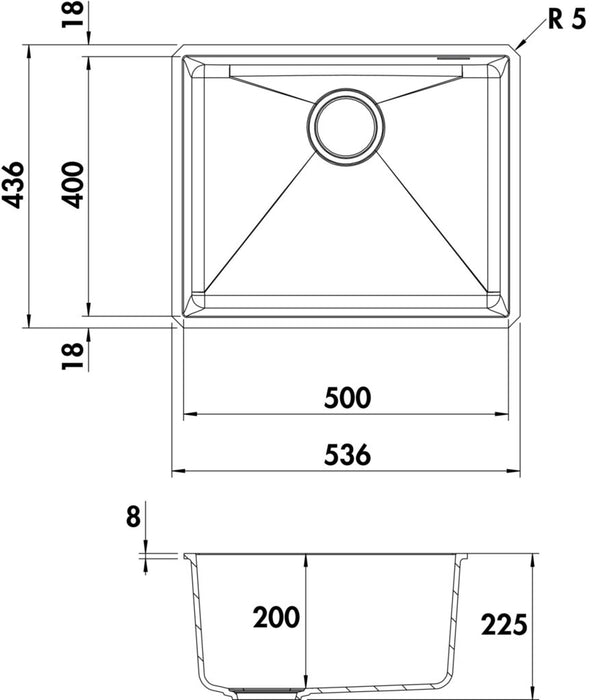 Naber Fiola 540, Spüle, granit terra di agata