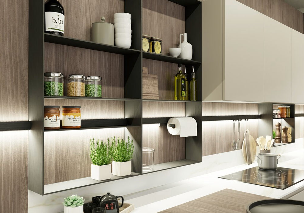 Naber Lucento Modul Regal, Relingsystem, H 1224 mm, B 300 mm, Down