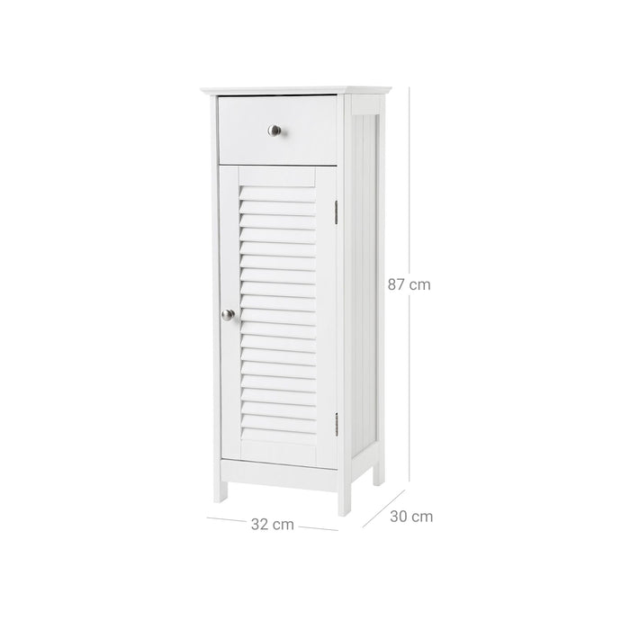 VASAGLE | Schmaler Badschrank mit Lamellentür