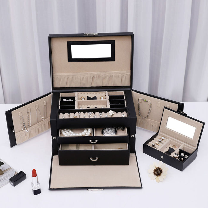 AUSLAUF SONGMICS | Jewellery Box Jewellery Box with 2 Drawers Mirror JBC121B