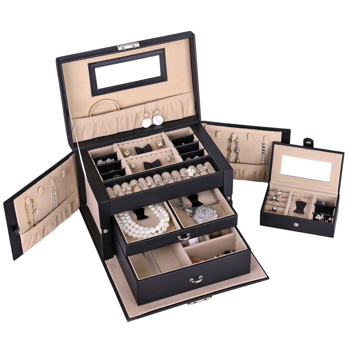AUSLAUF SONGMICS | Jewellery Box Jewellery Box with 2 Drawers Mirror JBC121B