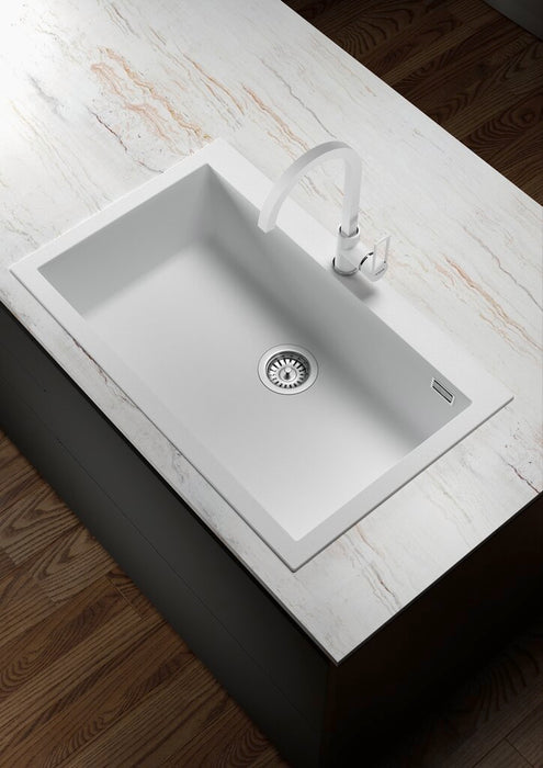 Naber Vellano 570, Spüle, granit bianco howlite