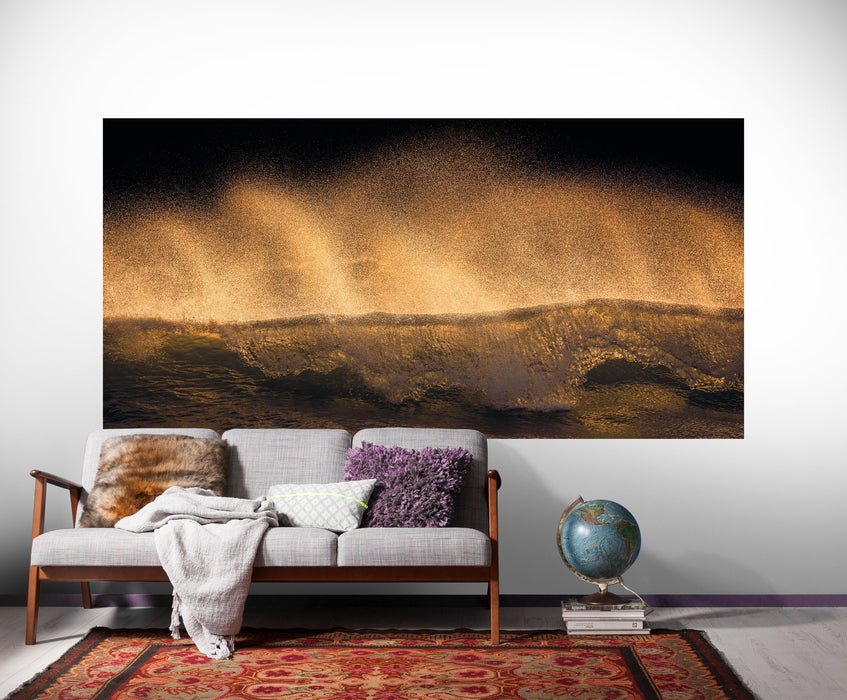 Digitaldruck Vlies Fototapete | Golden Wave | 200 x 100 cm