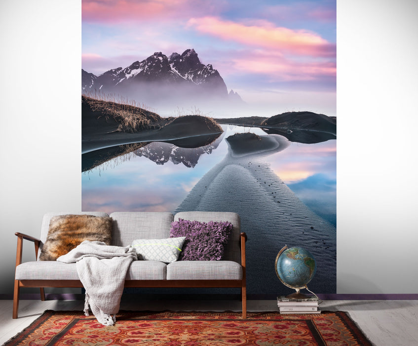 Digitaldruck Vlies Fototapete | Glowing Vestrahorn | 200 x 250 cm