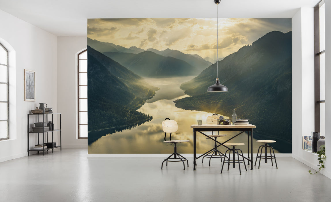 Digitaldruck Vlies Fototapete | Gold Mountains | 400 x 250 cm