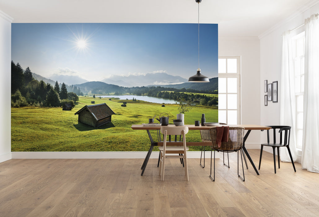 Digitaldruck Vlies Fototapete | Bergwiese vor Karwendel | 450 x 280 cm