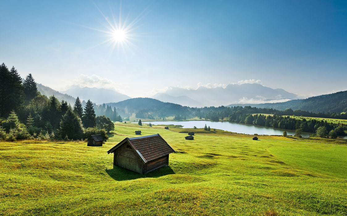 Digitaldruck Vlies Fototapete | Bergwiese vor Karwendel | 450 x 280 cm