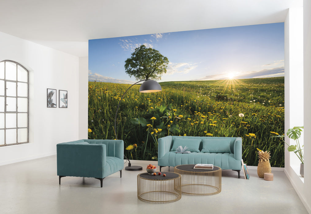 Digitaldruck Vlies Fototapete | Frühling auf dem Land | 450 x 280 cm