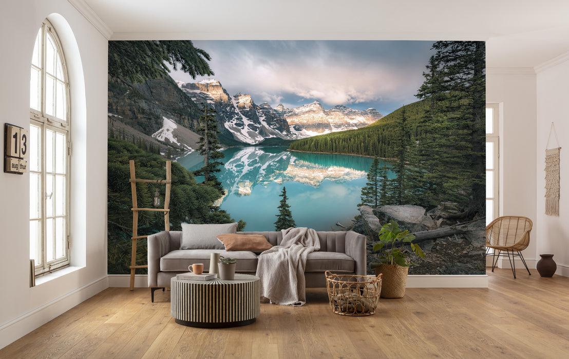 Digitaldruck Vlies Fototapete | Magic Moraine Morning | 450 x 280 cm