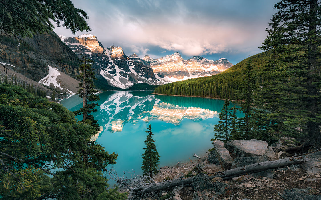Digitaldruck Vlies Fototapete | Magic Moraine Morning | 450 x 280 cm