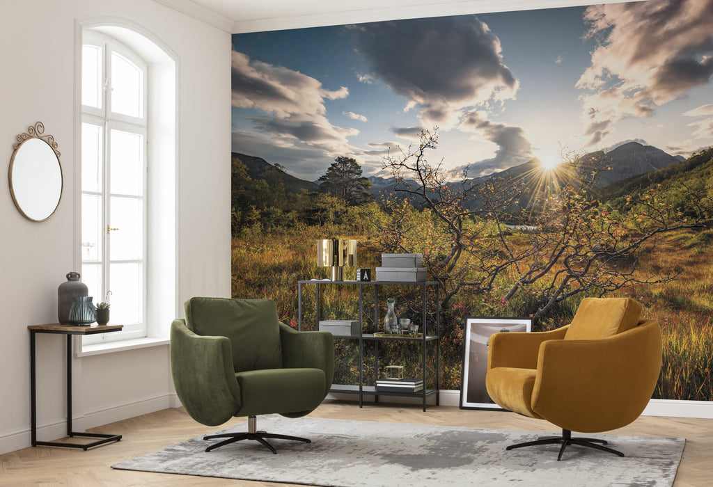 Digitaldruck Vlies Fototapete | Norwegische Herbstwelten | 450 x 280 cm