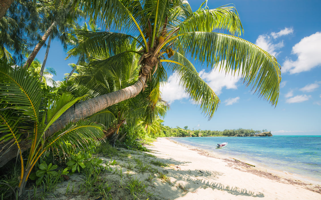 Digitaldruck Vlies Fototapete | Fiji Dreams Boat | 450 x 280 cm