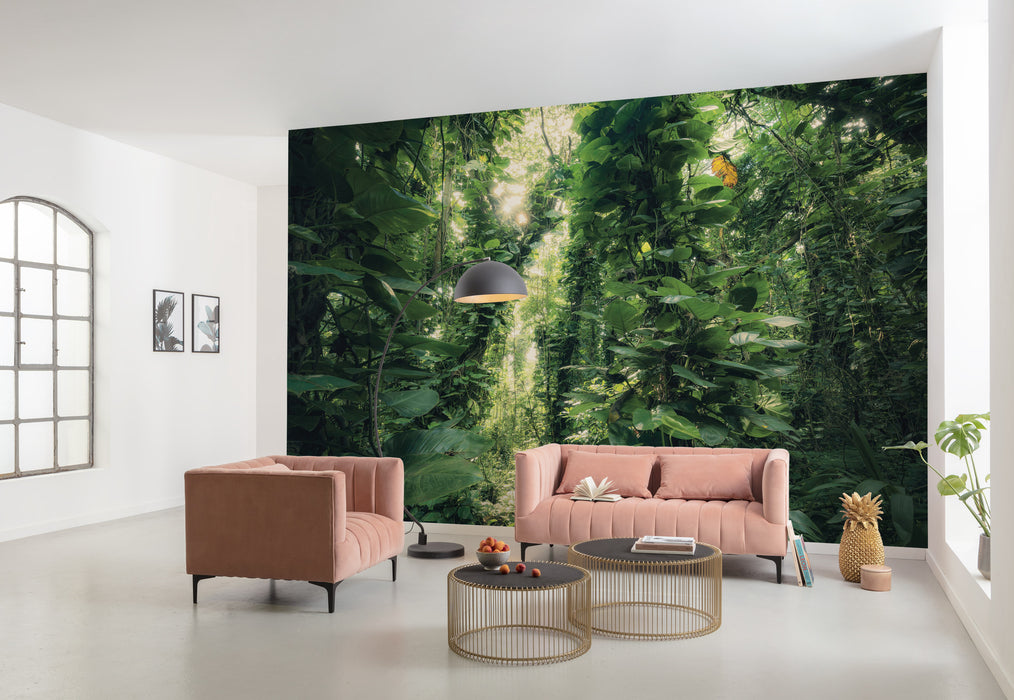 Digitaldruck Vlies Fototapete | Green Leaves | 450 x 280 cm