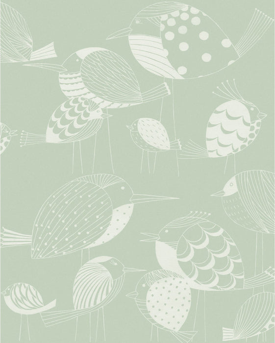 Komar NEU | Digitaldruck Vlies Fototapete - Naive Birds - Größe 200 x 250 cm