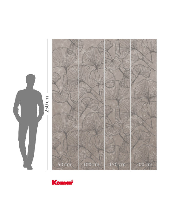 Komar NEU | Digitaldruck Vlies Fototapete - Ginko Stone - Größe 200 x 250 cm
