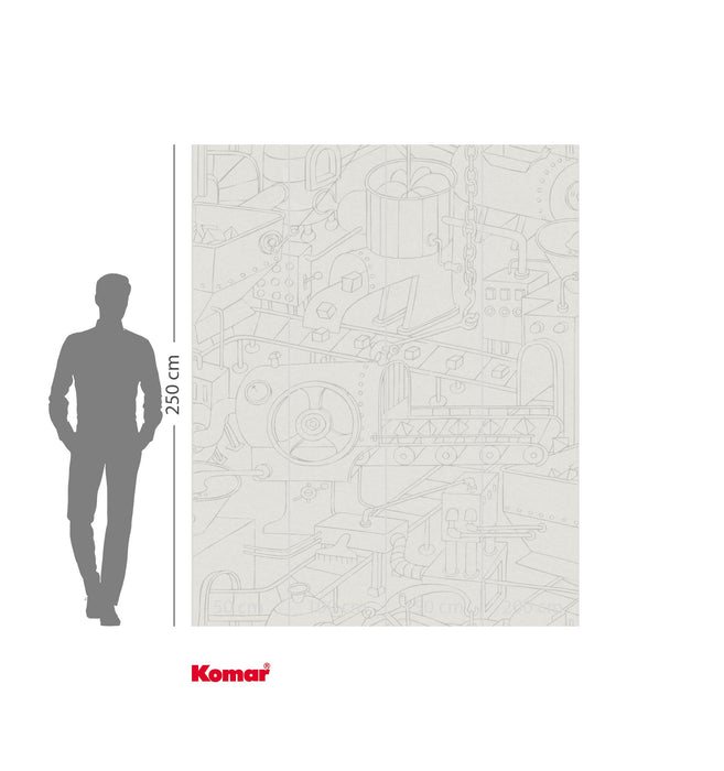 Komar NEU | Digitaldruck Vlies Fototapete - Doodle Factory - Größe 200 x 250 cm