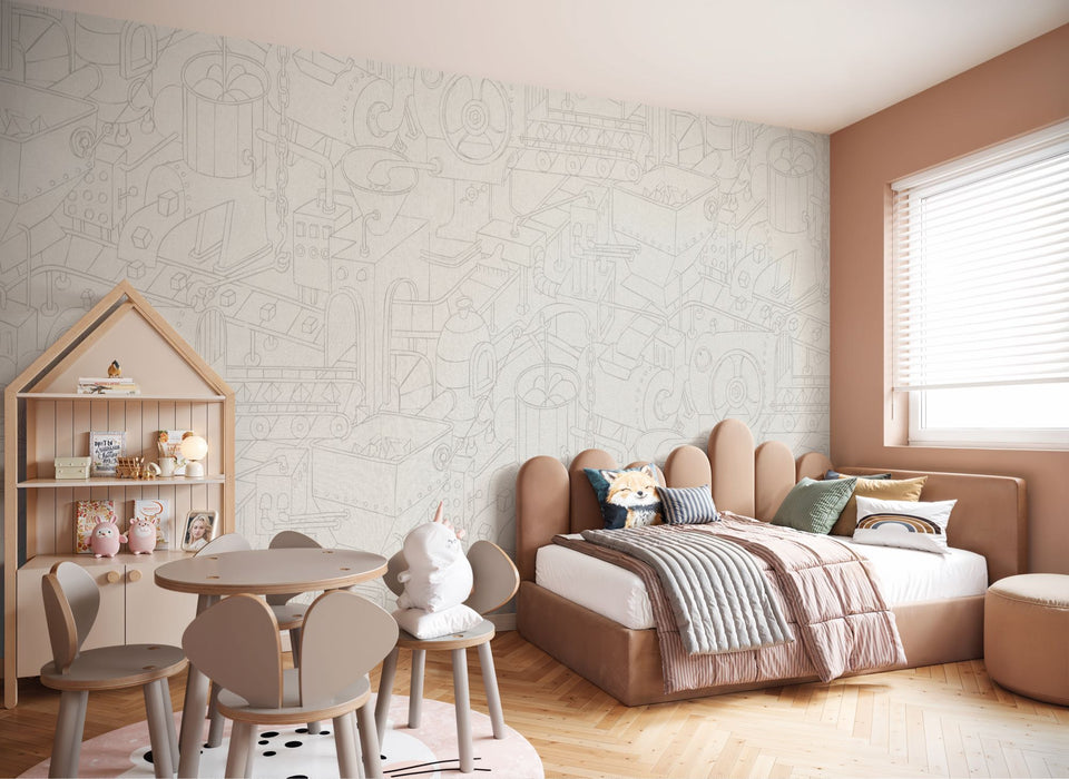 Digitaldruck Vlies Fototapete | Doodle Factory | 200 x 250 cm