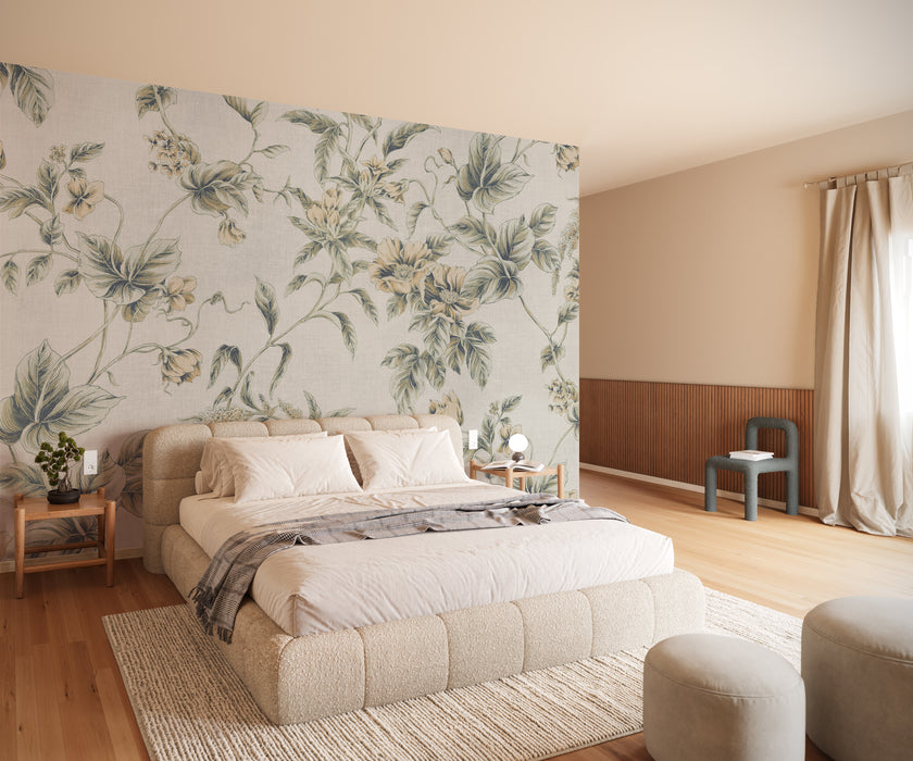 Komar NEU | Digitaldruck Vlies Fototapete - Peachy Flora - Größe 300 x 250 cm