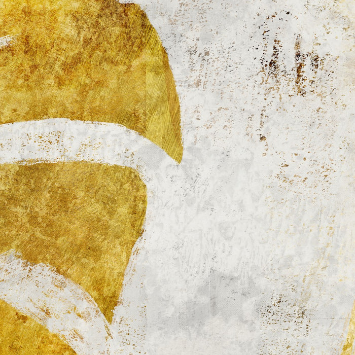 Digitaldruck Vlies Fototapete | Golden Monstera | 300 x 250 cm