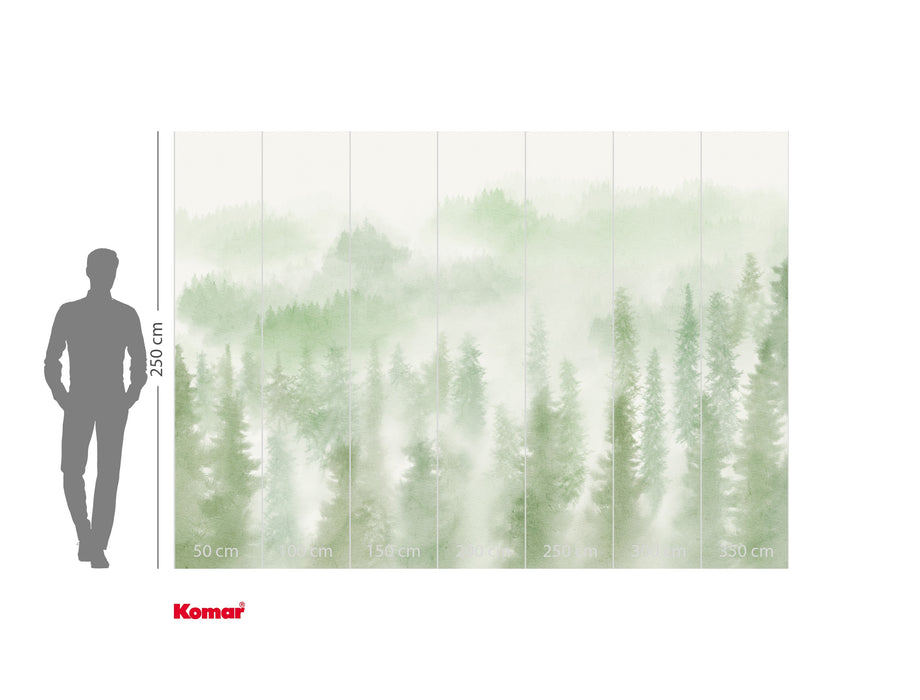 Komar NEU | Digitaldruck Vlies Fototapete - Blurry Woods - Größe 350 x 250 cm