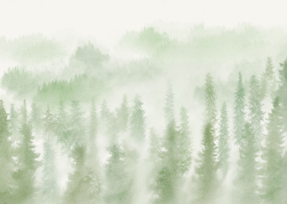 Digitaldruck Vlies Fototapete | Blurry Woods | 350 x 250 cm