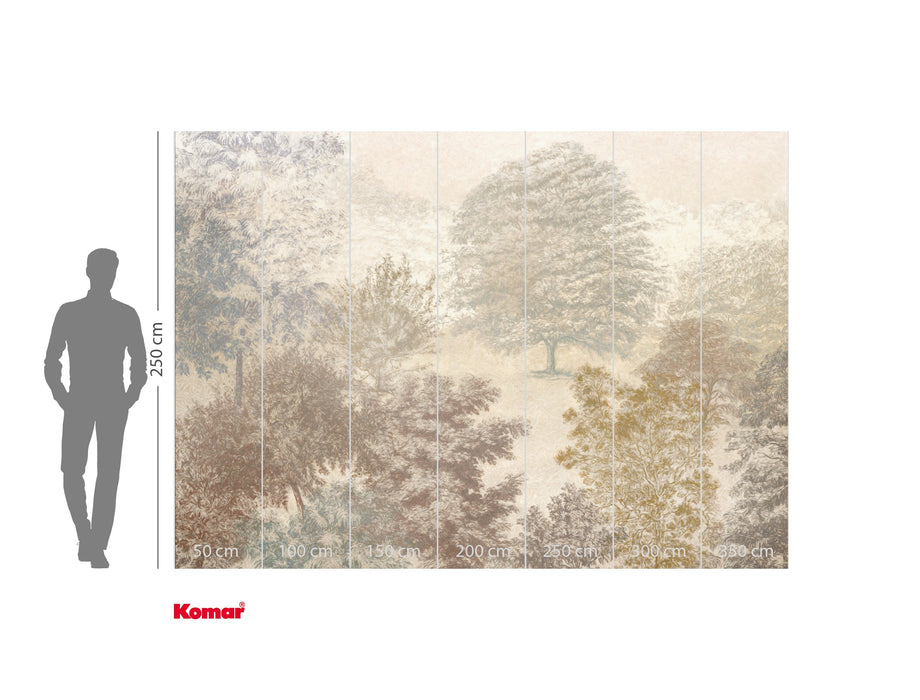 Komar NEU | Digitaldruck Vlies Fototapete - Herbstwald - Größe 350 x 250 cm