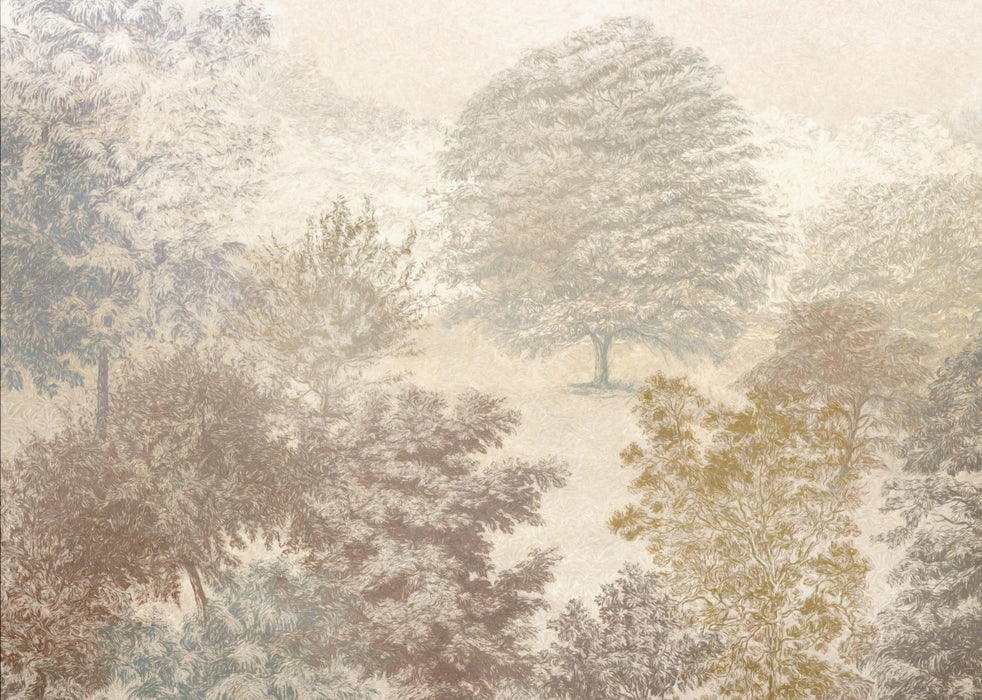 Komar NEU | Digitaldruck Vlies Fototapete - Herbstwald - Größe 350 x 250 cm