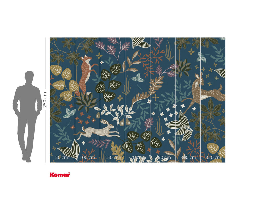 Komar NEU | Digitaldruck Vlies Fototapete - Wood Night - Größe 350 x 250 cm