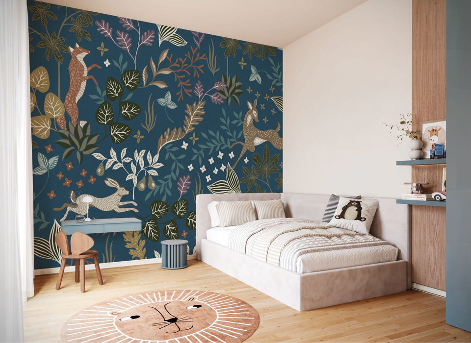 Komar NEU | Digitaldruck Vlies Fototapete - Wood Night - Größe 350 x 250 cm