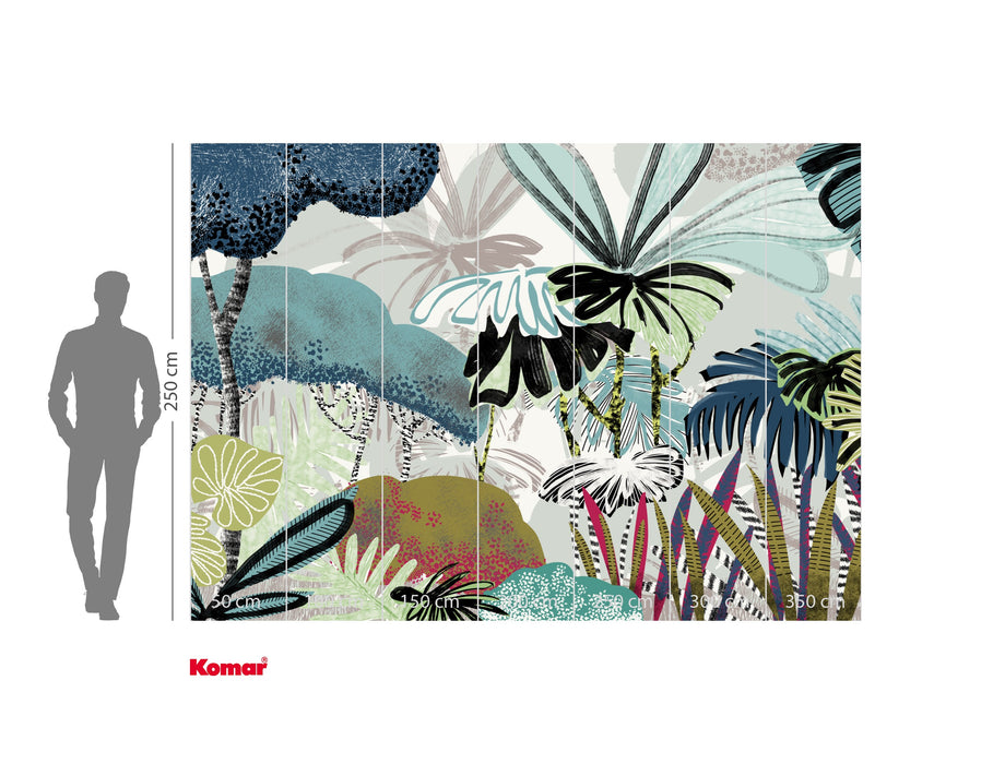 Komar NEU | Digitaldruck Vlies Fototapete - Jolly Jungle - Größe 350 x 250 cm