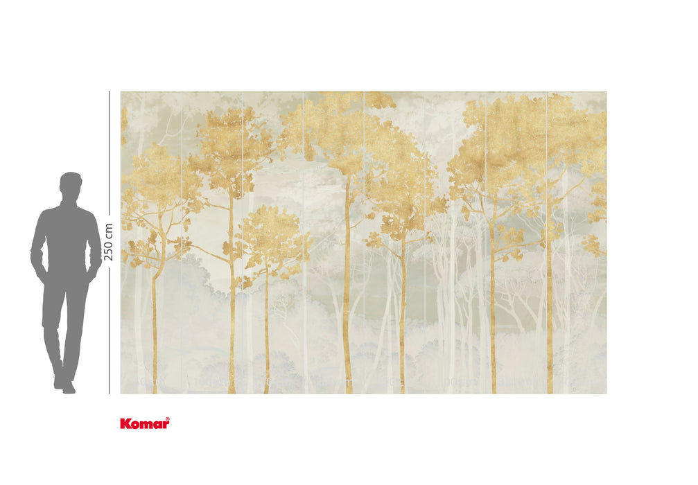 Komar NEU | Digitaldruck Vlies Fototapete - Golden Pines - Größe 400 x 250 cm