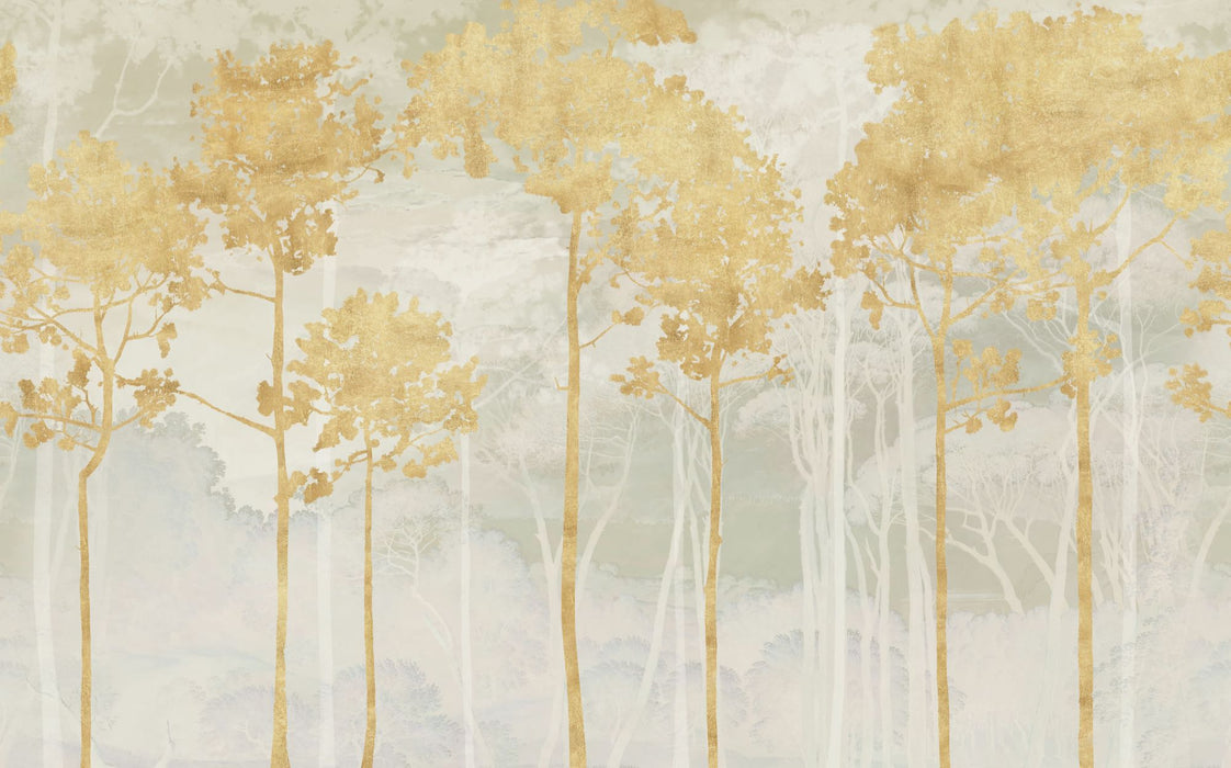 Digitaldruck Vlies Fototapete | Golden Pines | 400 x 250 cm