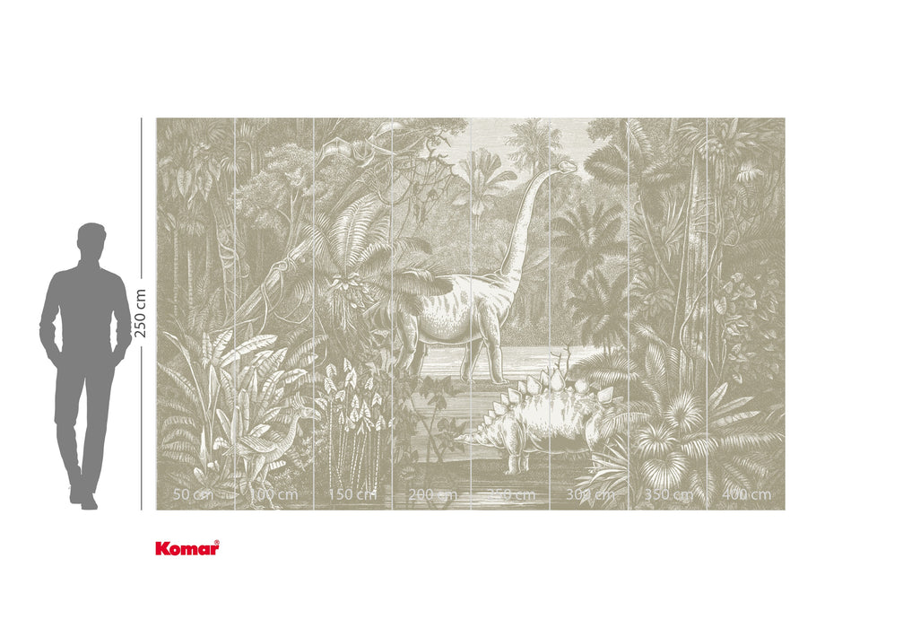 Komar NEU | Digitaldruck Vlies Fototapete - Jurassic Kingdom - Größe 400 x 250 cm