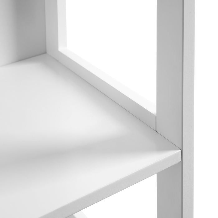 AUSLAUF VASAGLE | Hochschrank, Badezimmerschrank, Aufbewahrung von Badutensilien, mit 2 Schubladen und 3 offenen Fächern, 30 x 30 x 141,5 cm, Badezimmer, Wohnzimmer, Küche, weiß BBC66WT