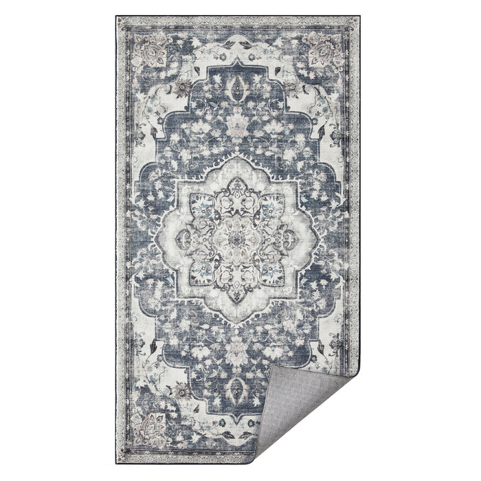 AUSLAUF SONGMICS HOME | Area Rug 80 x 150 cm Living Room Rug Non-Slip Rug Traditional Vintage Style Living Room Kitchen Hallway Dining Room Machine Washable Dove grau TAR037G01