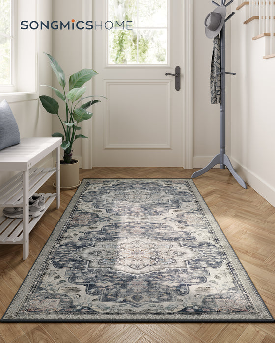AUSLAUF SONGMICS HOME | Area Rug 80 x 150 cm Living Room Rug Non-Slip Rug Traditional Vintage Style Living Room Kitchen Hallway Dining Room Machine Washable Dove grau TAR037G01