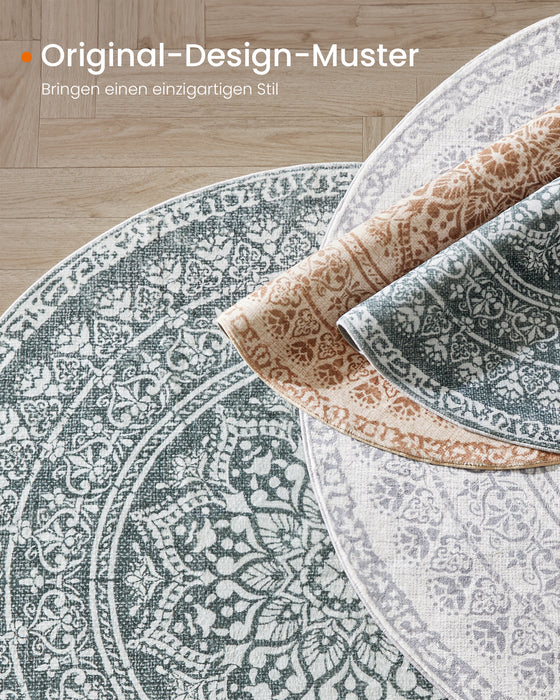 SONGMICS HOME | Teppich rund 160 cm d Boho-Stil anthrazitgrau