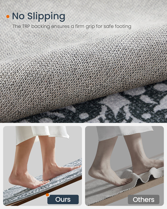 SONGMICS HOME | Teppich rund 160 cm d Boho-Stil anthrazitgrau