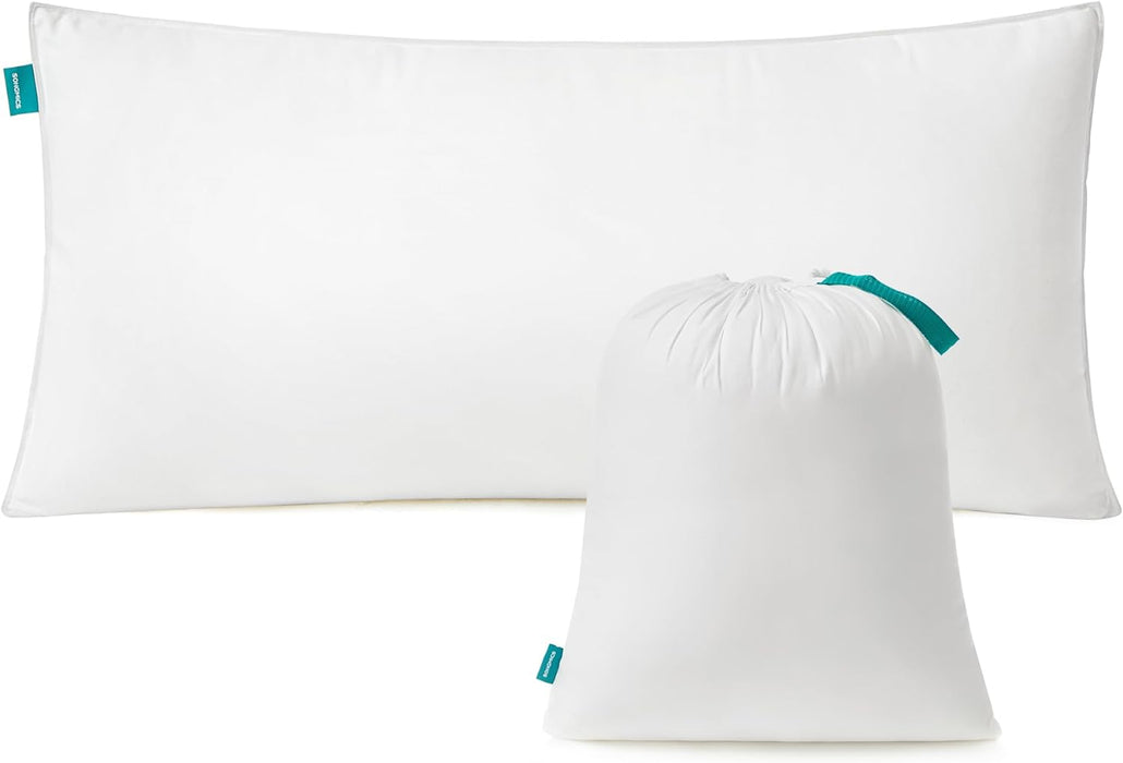 AUSLAUF SONGMICS | Pillow 40 x 80 cm, 800 g filling, soft brushed polyester fabric surface, pillow, machine washable at 60°, with storage bag, cloud weiß TBP001W01