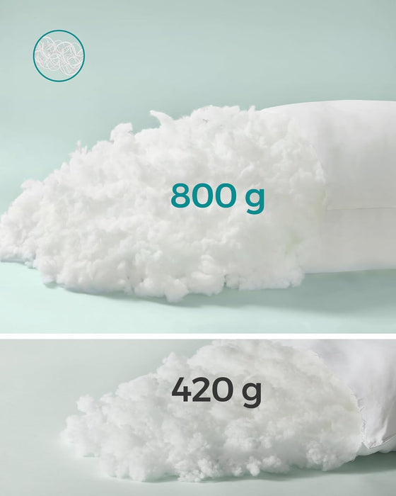 AUSLAUF SONGMICS | Pillow 40 x 80 cm, 800 g filling, soft brushed polyester fabric surface, pillow, machine washable at 60°, with storage bag, cloud weiß TBP001W01