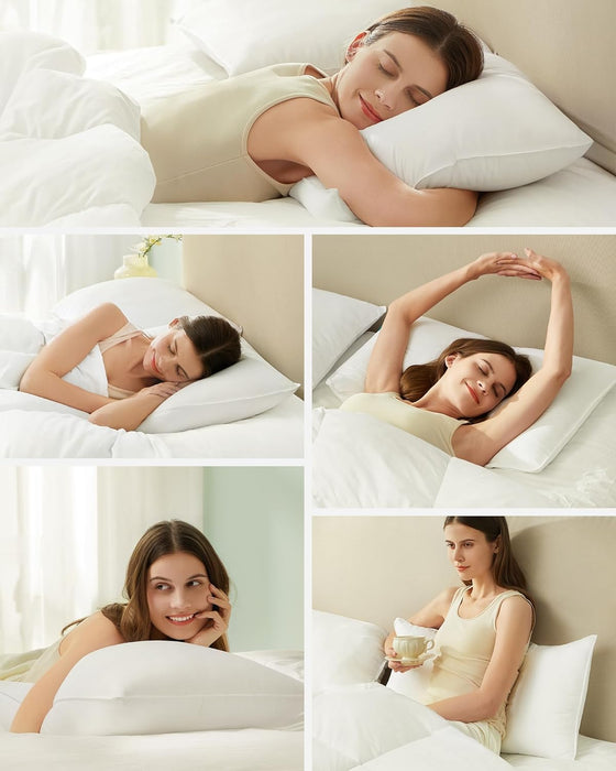 AUSLAUF SONGMICS | Pillow 40 x 80 cm, 800 g filling, soft brushed polyester fabric surface, pillow, machine washable at 60°, with storage bag, cloud weiß TBP001W01