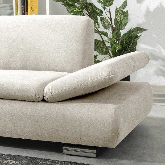 NEU Max Winzer | Terrence | Sofa | Ecksofa links mit Sofa 2,5-Sitzer rechts | Flachgewebe | Füße Metall Verchromt (rund)