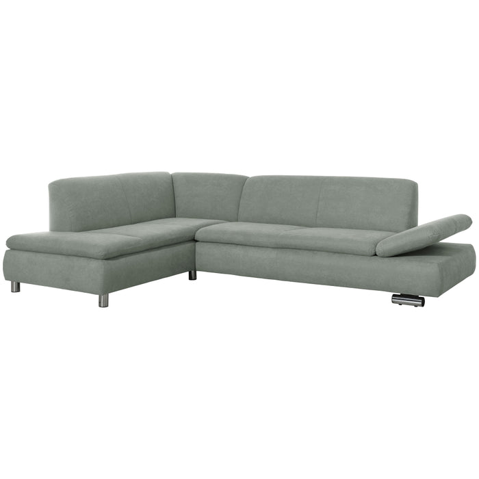 NEU Max Winzer | Terrence | Sofa | Ecksofa links mit Sofa 2,5-Sitzer rechts | Flachgewebe | Füße Metall Verchromt (rund)