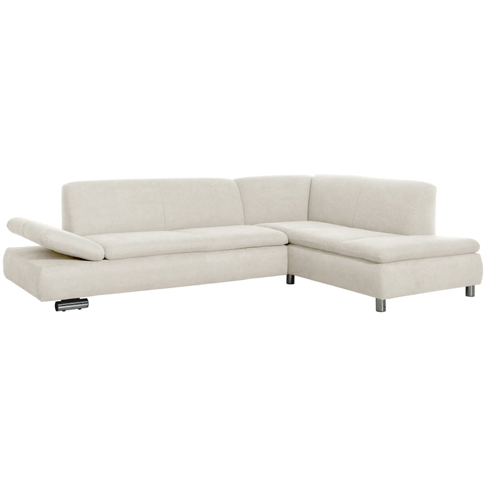NEU Max Winzer | Terrence | Sofa | Sofa 2,5-Sitzer links mit Ecksofa rechts | Flachgewebe | Füße Metall Verchromt (rund)