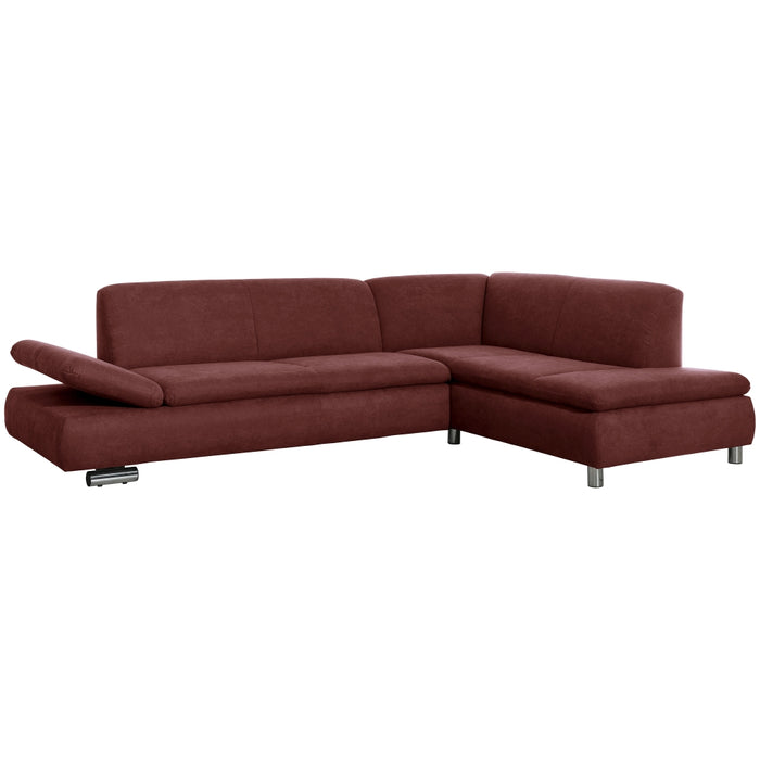NEU Max Winzer | Terrence | Sofa | Sofa 2,5-Sitzer links mit Ecksofa rechts | Flachgewebe | Füße Metall Verchromt (rund)
