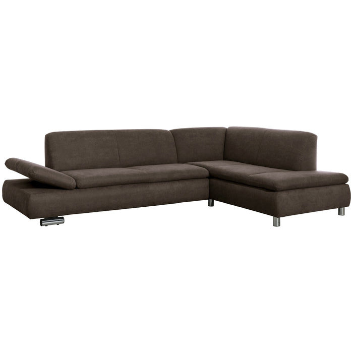 NEU Max Winzer | Terrence | Sofa | Sofa 2,5-Sitzer links mit Ecksofa rechts | Flachgewebe | Füße Metall Verchromt (rund)